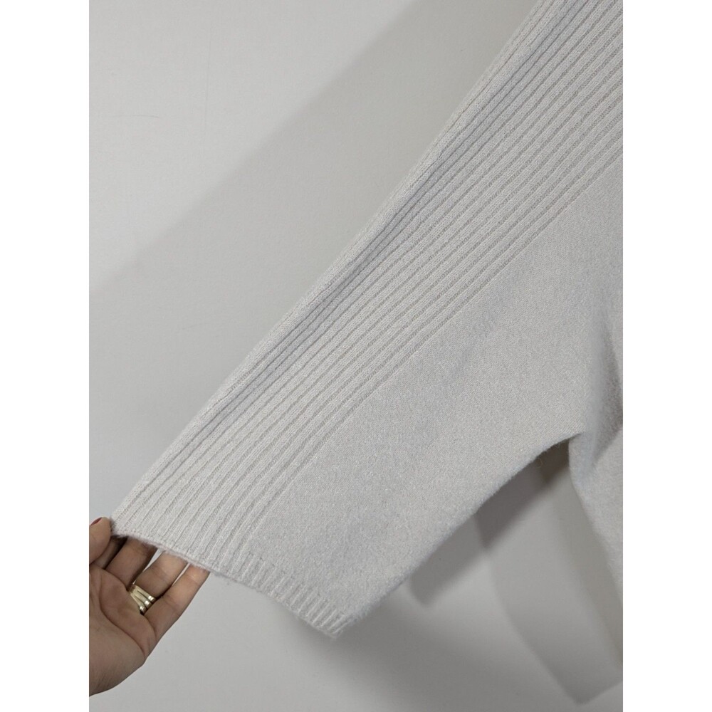 Jaki London One Size Ivory Dolman Sleeve Relaxed Fit Ribbed Sweater Quiet Luxury - Picture 7 of 8